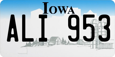 IA license plate ALI953