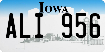 IA license plate ALI956