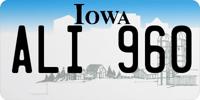 IA license plate ALI960