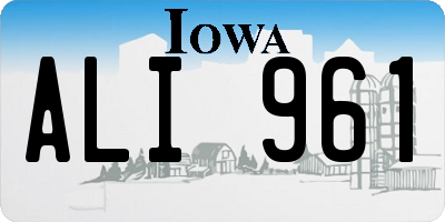 IA license plate ALI961