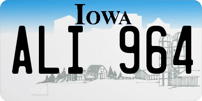 IA license plate ALI964