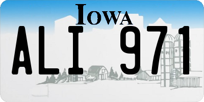 IA license plate ALI971