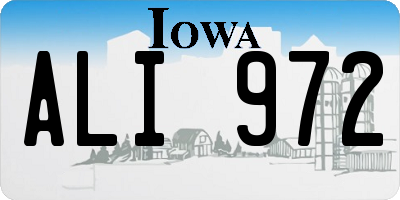 IA license plate ALI972