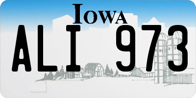 IA license plate ALI973