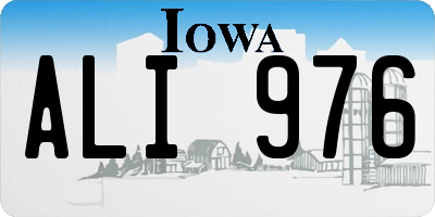 IA license plate ALI976