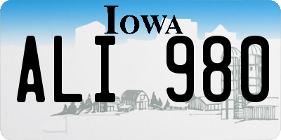 IA license plate ALI980
