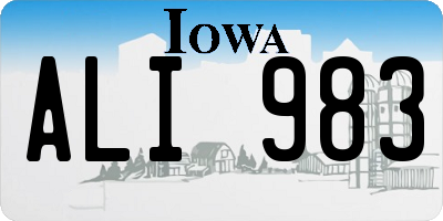 IA license plate ALI983