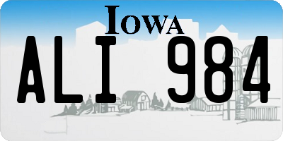 IA license plate ALI984