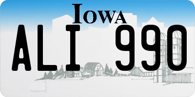 IA license plate ALI990