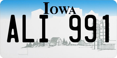 IA license plate ALI991