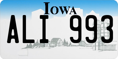 IA license plate ALI993