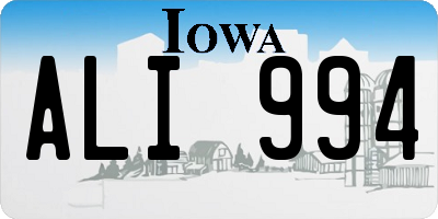 IA license plate ALI994