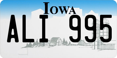 IA license plate ALI995