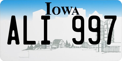 IA license plate ALI997