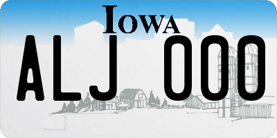 IA license plate ALJ000