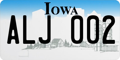 IA license plate ALJ002