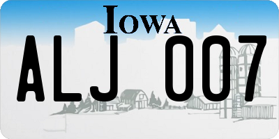 IA license plate ALJ007