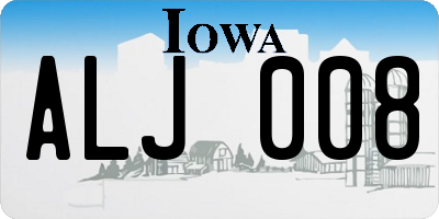 IA license plate ALJ008
