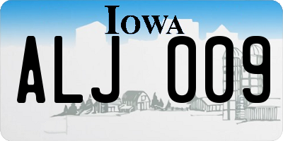 IA license plate ALJ009