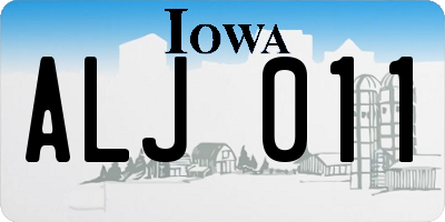 IA license plate ALJ011