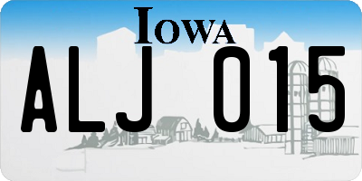 IA license plate ALJ015