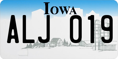 IA license plate ALJ019