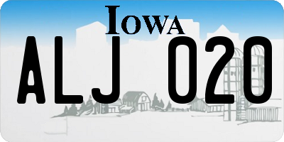 IA license plate ALJ020