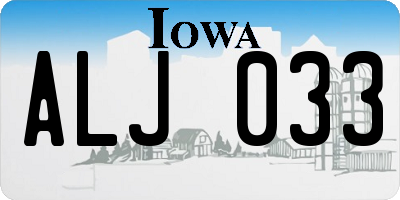 IA license plate ALJ033