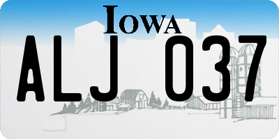 IA license plate ALJ037