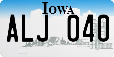 IA license plate ALJ040