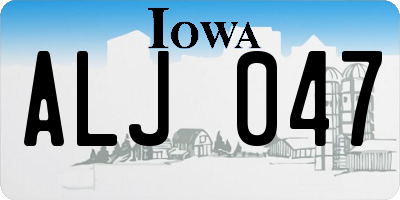 IA license plate ALJ047