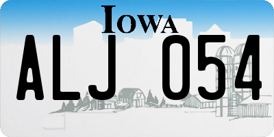 IA license plate ALJ054