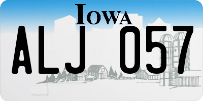 IA license plate ALJ057