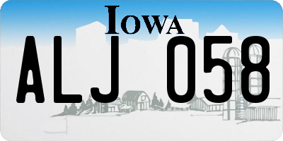 IA license plate ALJ058