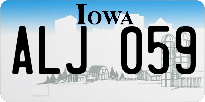 IA license plate ALJ059