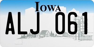 IA license plate ALJ061