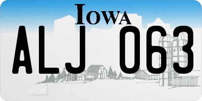 IA license plate ALJ063