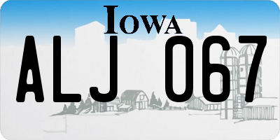 IA license plate ALJ067