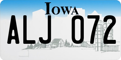 IA license plate ALJ072