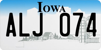IA license plate ALJ074