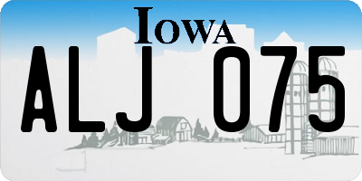 IA license plate ALJ075