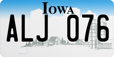 IA license plate ALJ076