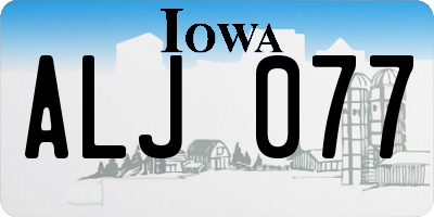 IA license plate ALJ077