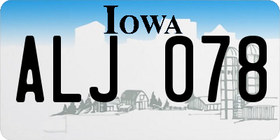 IA license plate ALJ078