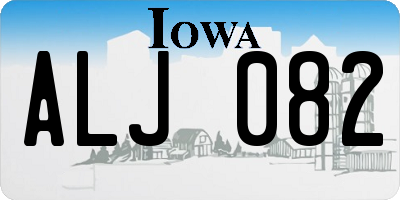 IA license plate ALJ082