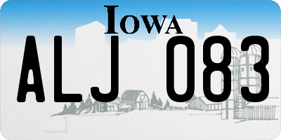 IA license plate ALJ083