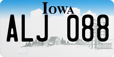 IA license plate ALJ088