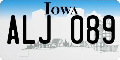 IA license plate ALJ089