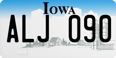 IA license plate ALJ090