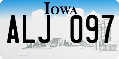 IA license plate ALJ097
